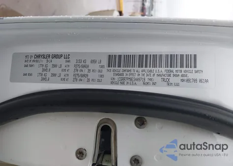 2014 Ram 1500 Longhorn z USA, uszkodzony, nr VIN 1C6RR7PM8ES409719